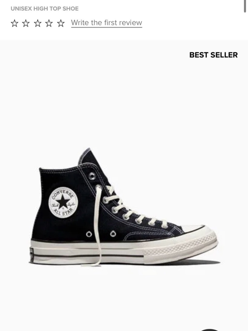 Chuck 70 Converse Black High Top Canvas Sneakers with Cream Soles
